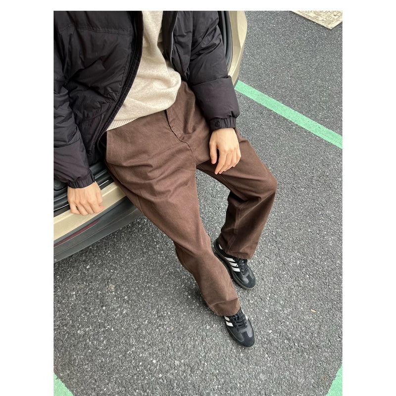 WHOSE Brown Wide Straight Jeans (Pre-order)