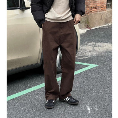 WHOSE Brown Wide Straight Jeans (Pre-order)
