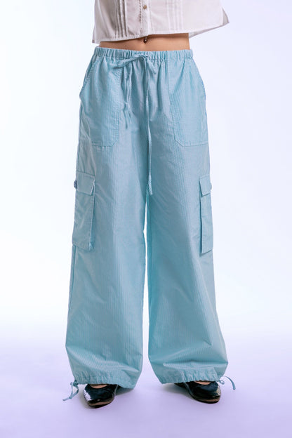 Libe Baby Blue Striped Cargo Pants (Pre-order)