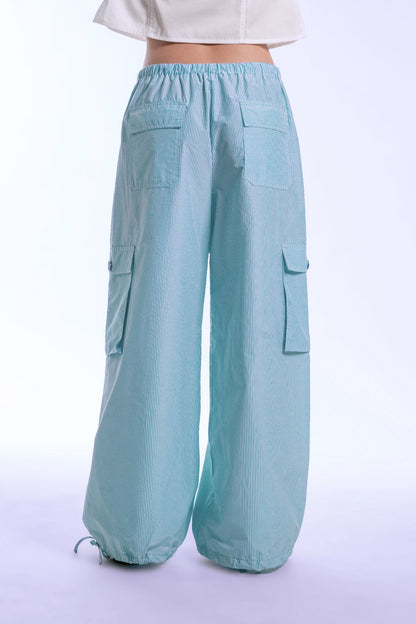 Libe Baby Blue Striped Cargo Pants (Pre-order)