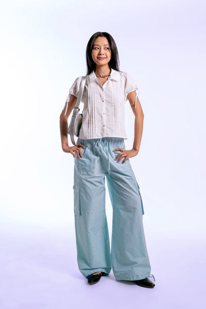 Libe Baby Blue Striped Cargo Pants (Pre-order)