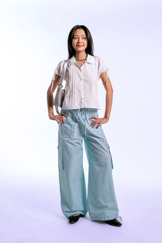 Libe Baby Blue Striped Cargo Pants (Pre-order)