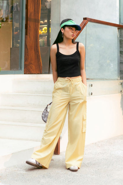 Libe Baby Yellow Elastic Waistband Cargo Pants (Pre-order)