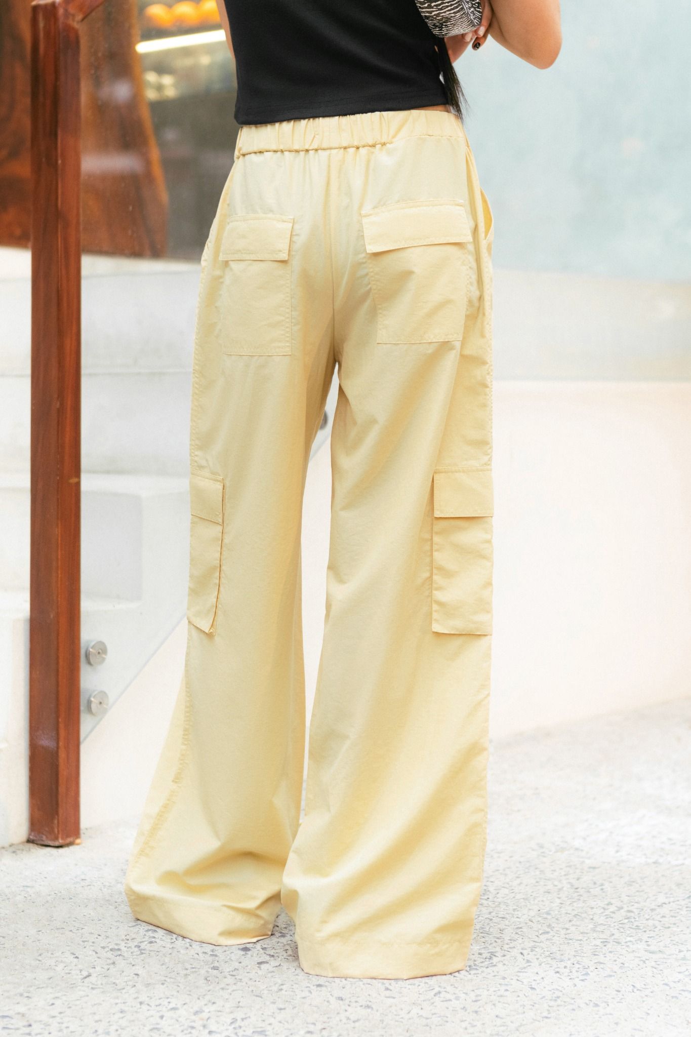 Libe Baby Yellow Elastic Waistband Cargo Pants (Pre-order)