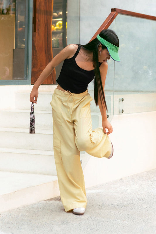 Libe Baby Yellow Elastic Waistband Cargo Pants (Pre-order)