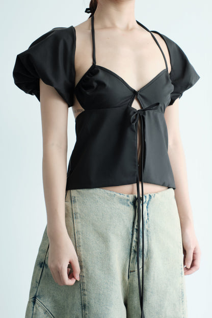 Bunny Hill Beau Top (Black) (Pre-order) - Em Clothing