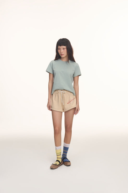 Libe Beige Elastic Shorts (Pre-order)