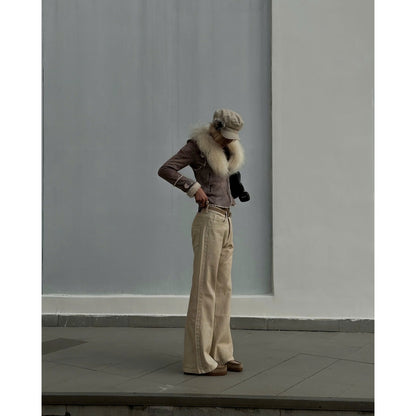 WHOSE Beige Flared Jeans Wash Ver. 1