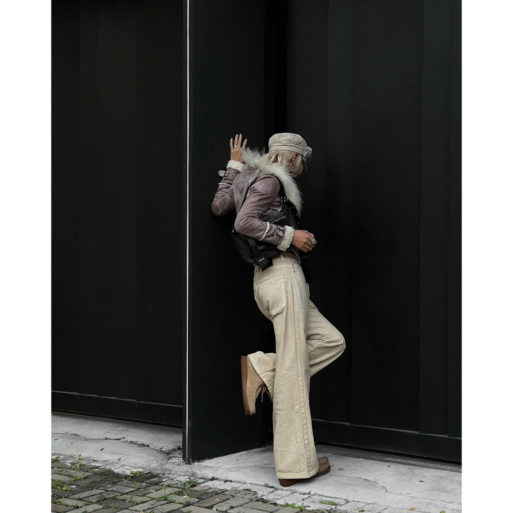 WHOSE Beige Flared Jeans Wash Ver. 1