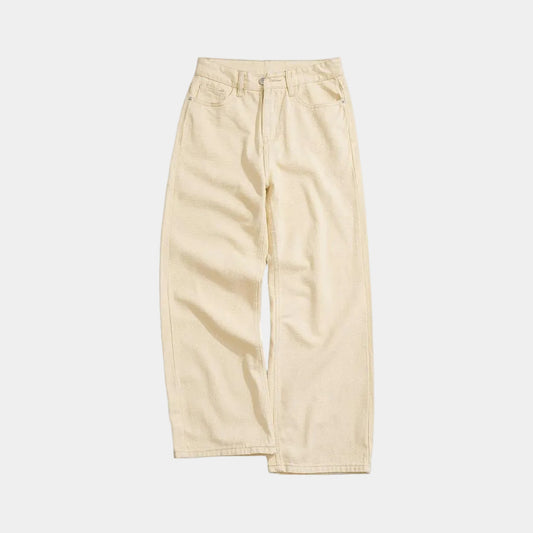WHOSE Beige Ver 2 Wide Straight Jeans