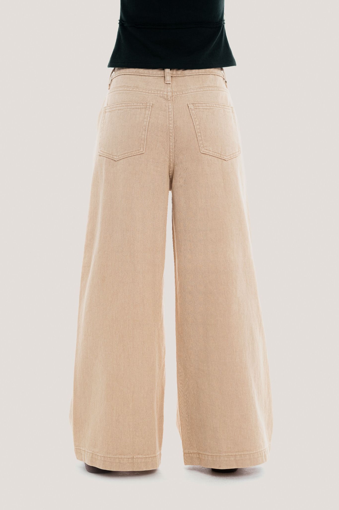 Libe Beige Wide Leg Jeans (Pre-order)