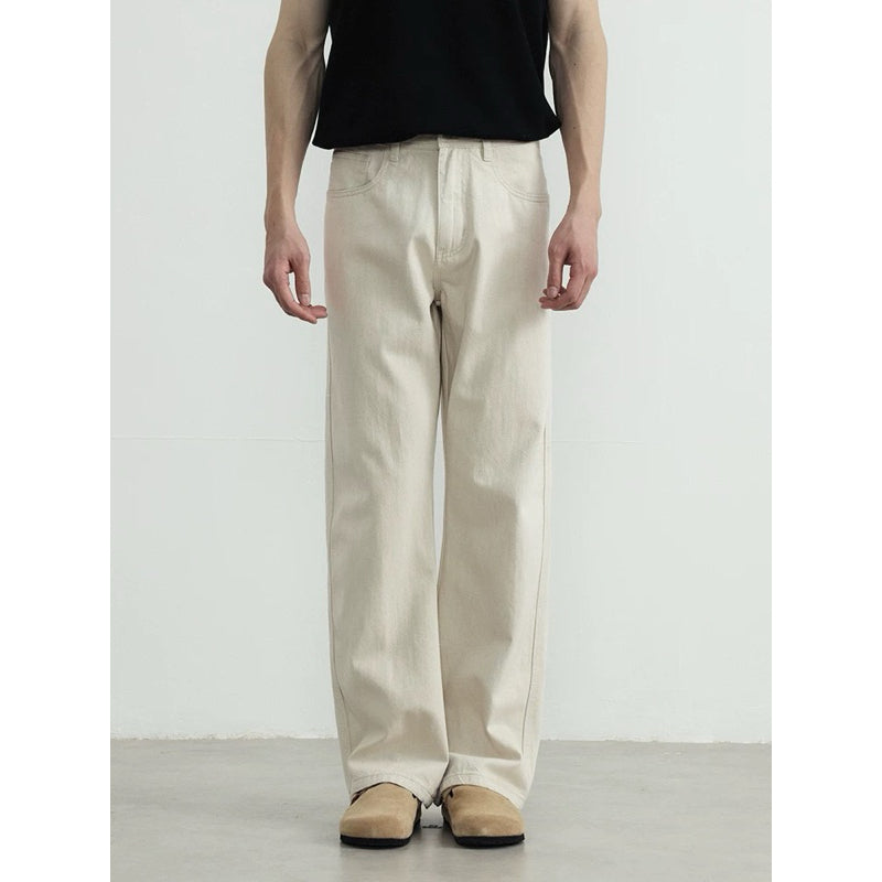 WHOSE Beige Wide Straight Jeans