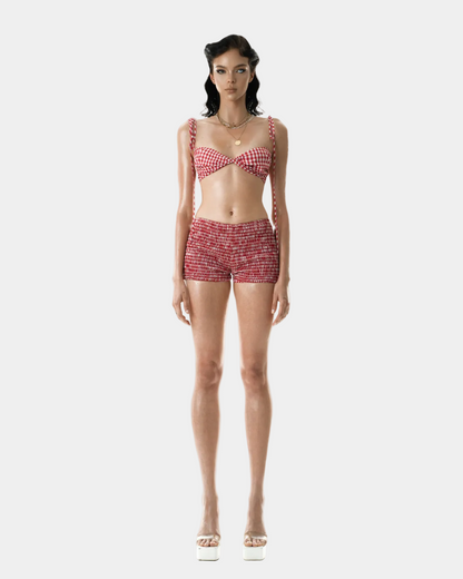 Huelleyrose Bianca Shirred Shorts