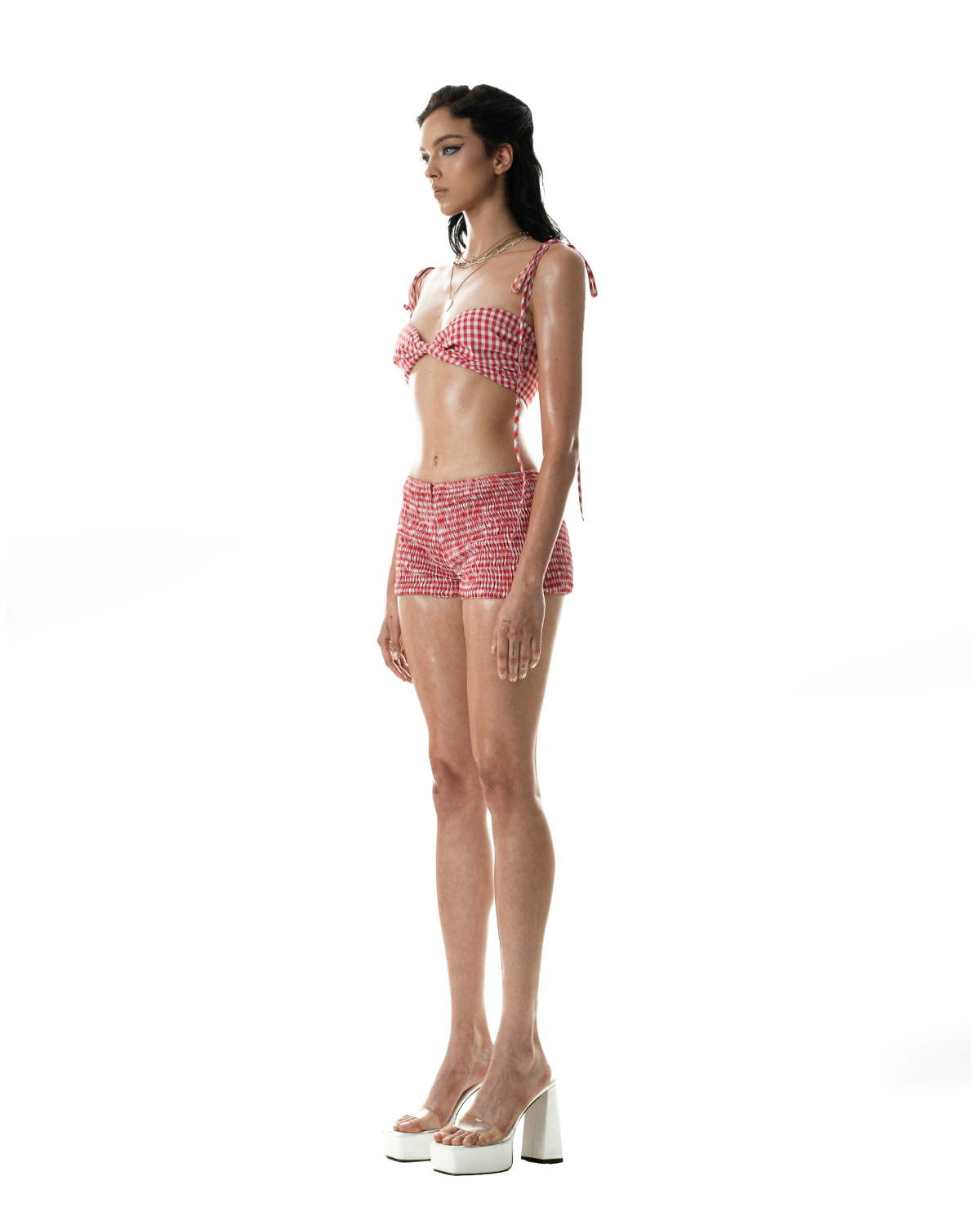 Huelleyrose Bianca Shirred Shorts