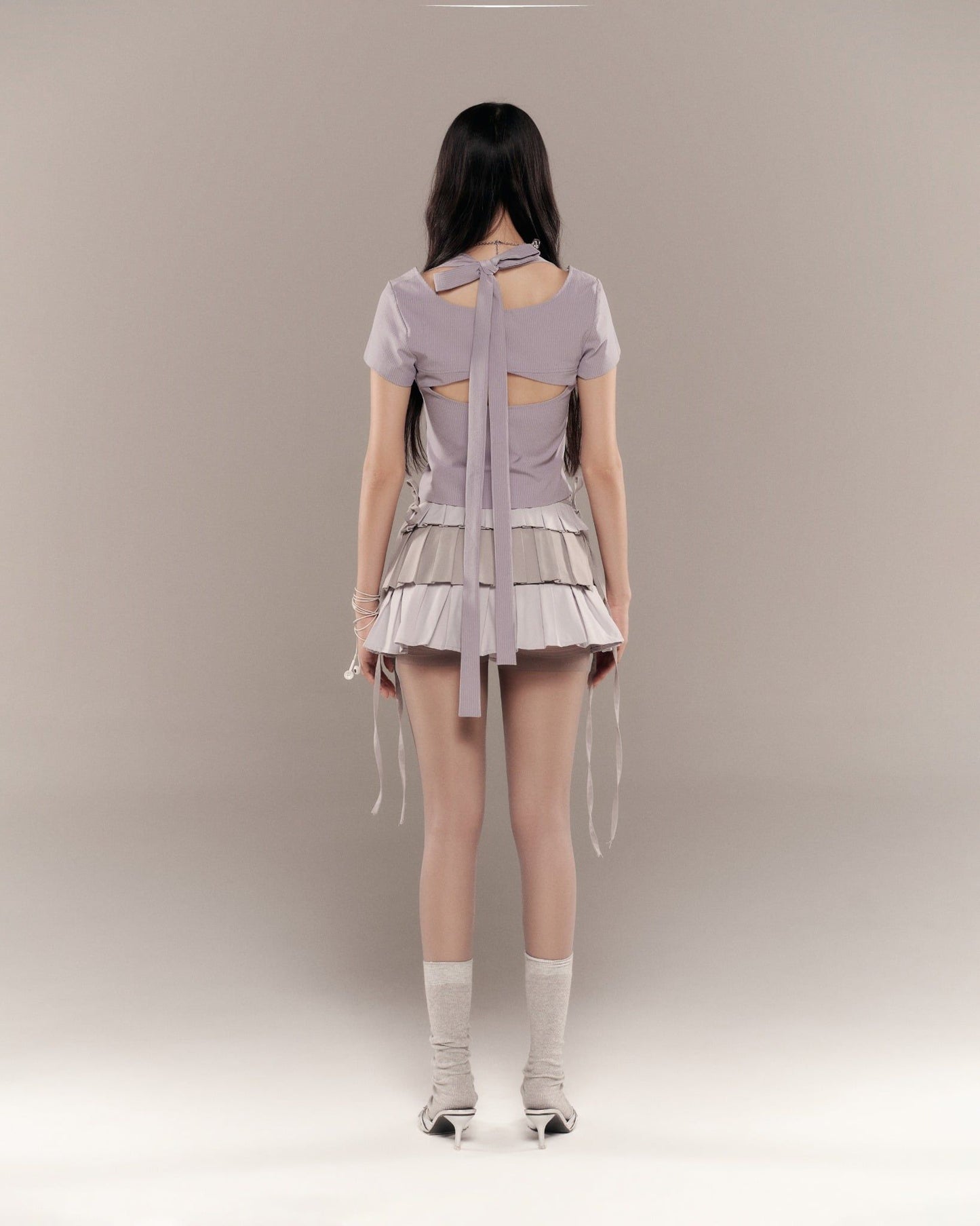 Bunny Hill Birdie Top (Grey Stripes)