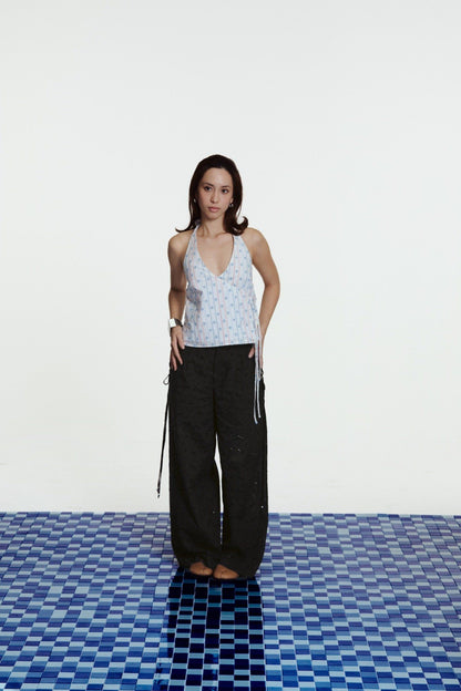 Libe Black Embroidered Trousers (Pre-order)