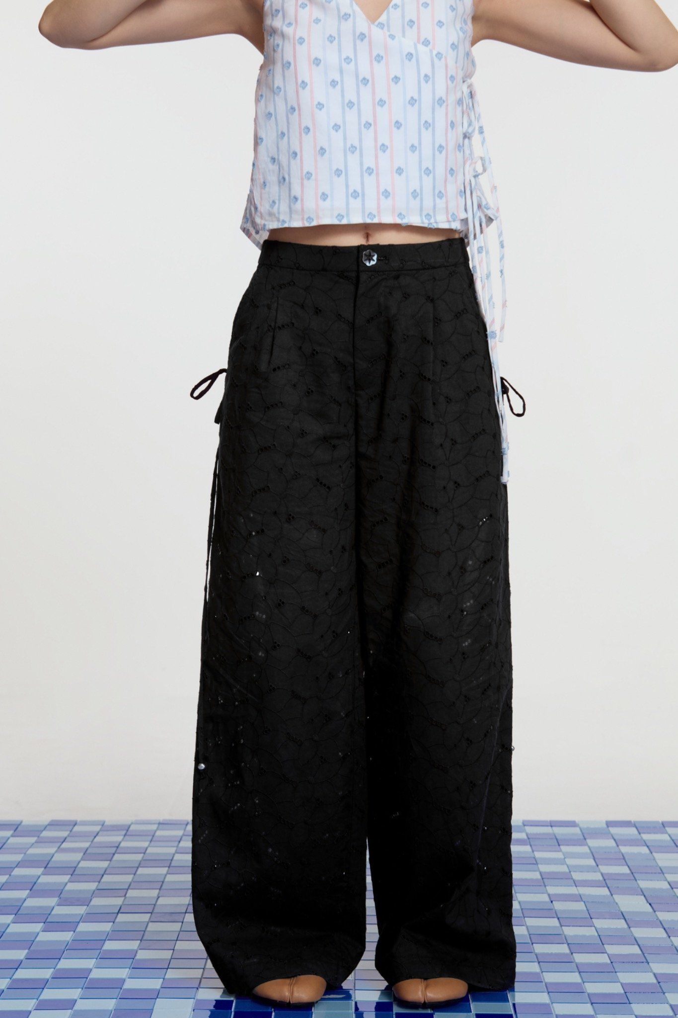 Libe Black Embroidered Trousers (Pre-order)