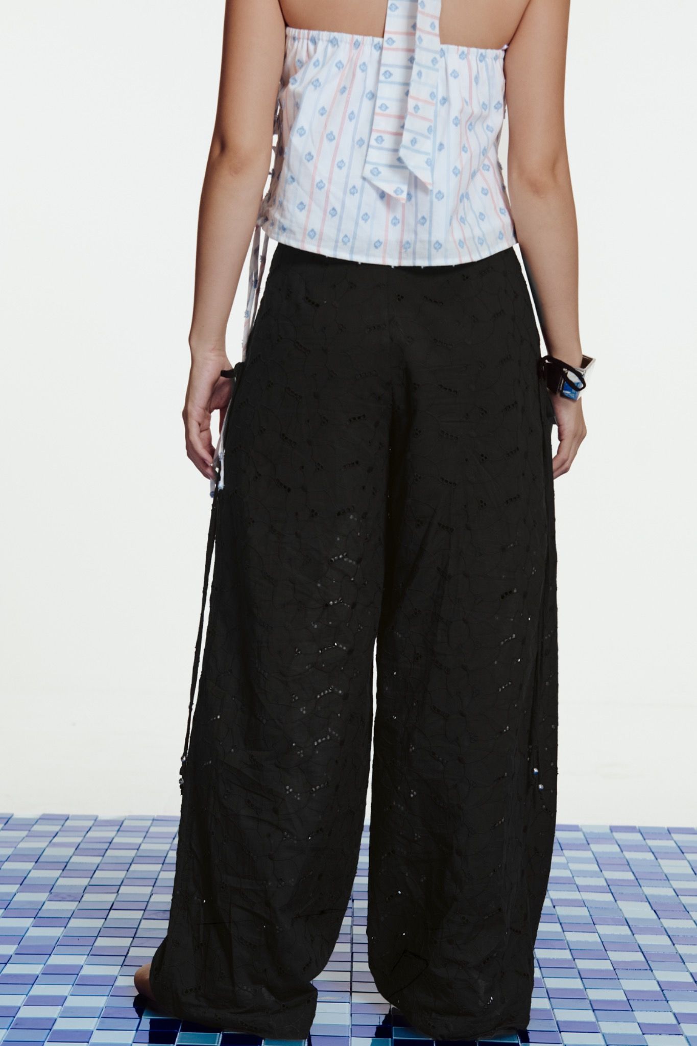 Libe Black Embroidered Trousers (Pre-order)