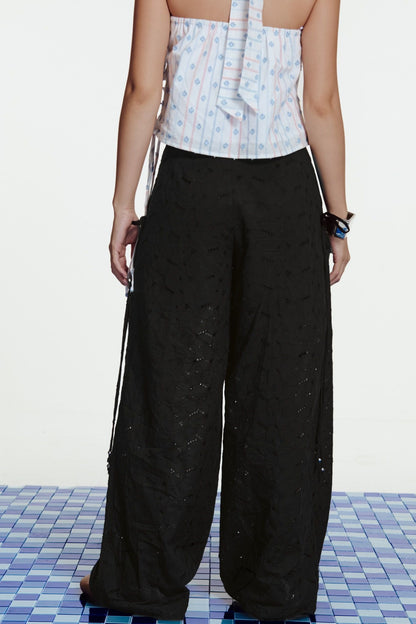 Libe Black Embroidered Trousers (Pre-order)