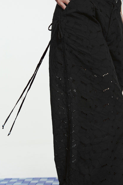 Libe Black Embroidered Trousers (Pre-order)