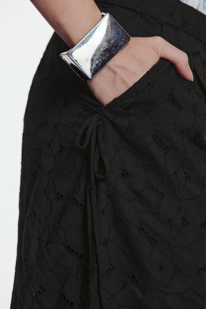 Libe Black Embroidered Trousers (Pre-order)