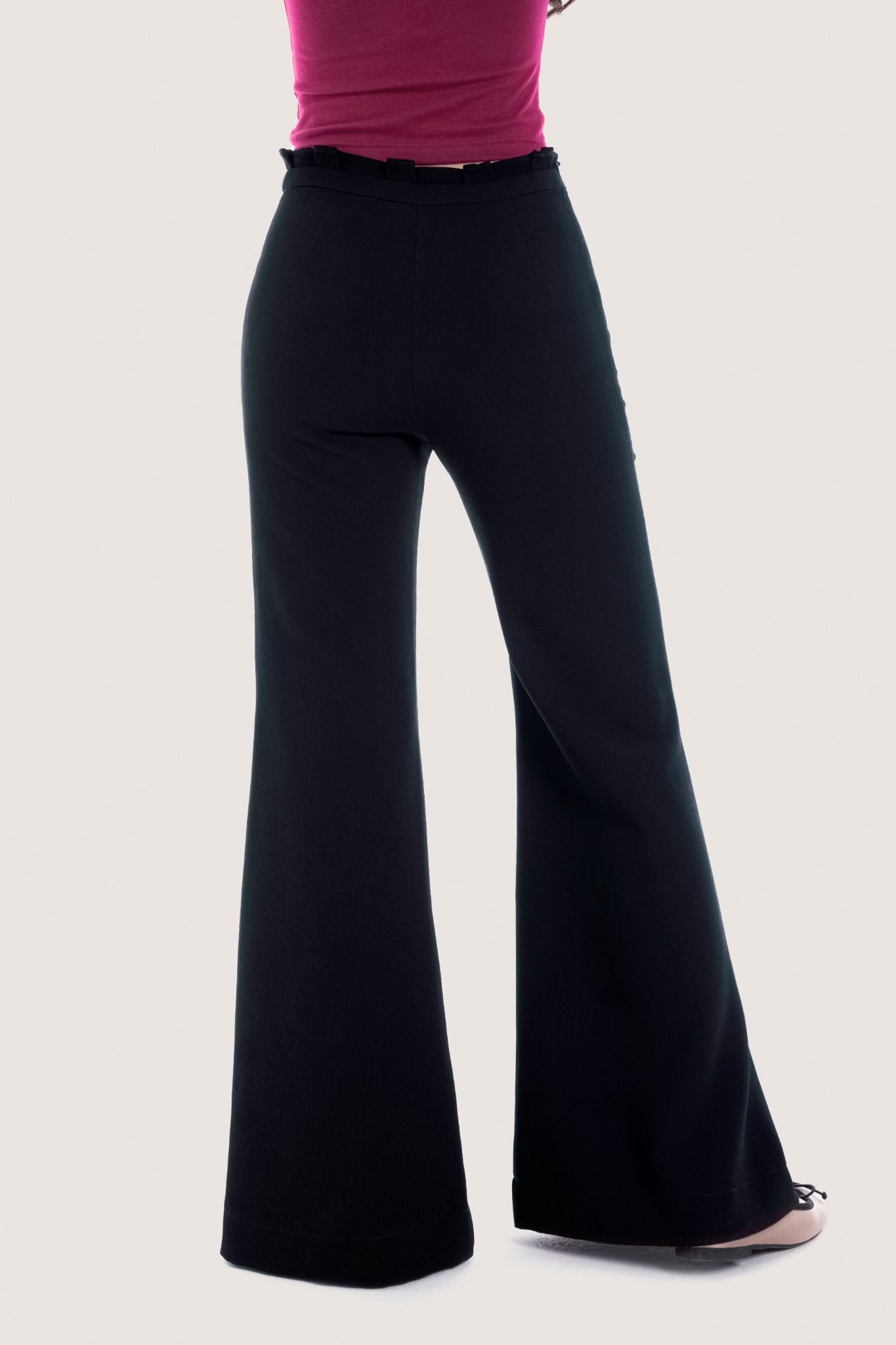 Libe Black Floral Embellished Flared Trousers (Pre-order)