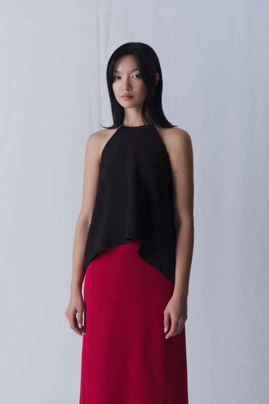 Libe Black Halter Neck Top (Pre-order)