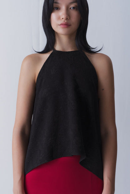 Libe Black Halter Neck Top (Pre-order)
