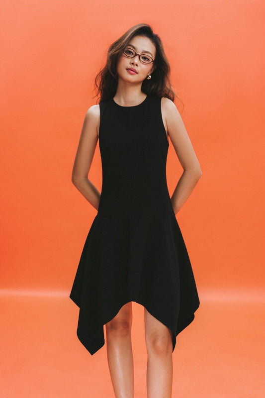 Libe Black Handkerchief Mini Dress (Pre-order)