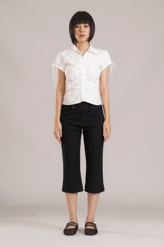 Libe Black Khaki Capri Trousers (Pre-order)