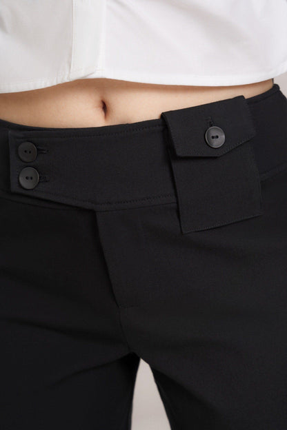 Libe Black Khaki Capri Trousers (Pre-order)