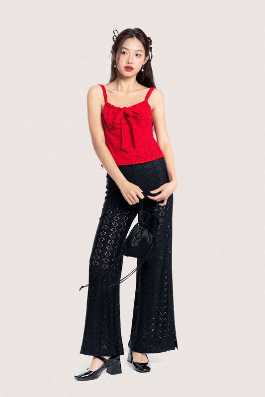 Libe Black Lace Flared Pants (Pre-order)