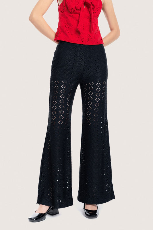 Libe Black Lace Flared Pants (Pre-order)