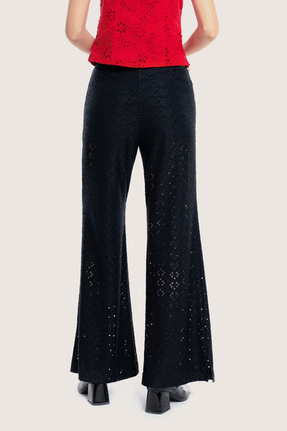 Libe Black Lace Flared Pants (Pre-order)