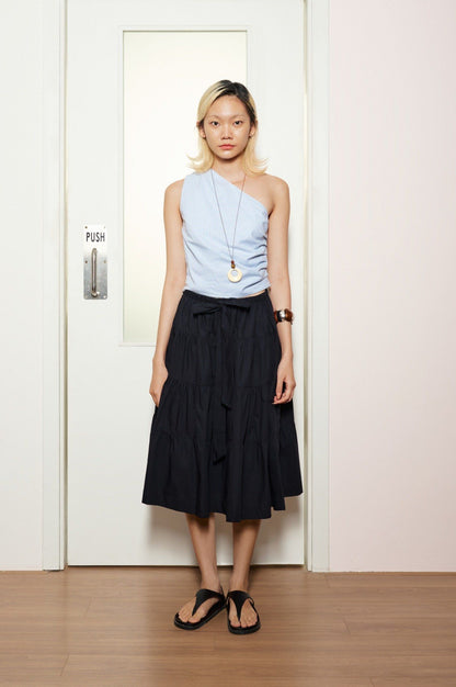 Libe Black Mid-Length Skirt (Pre-order)