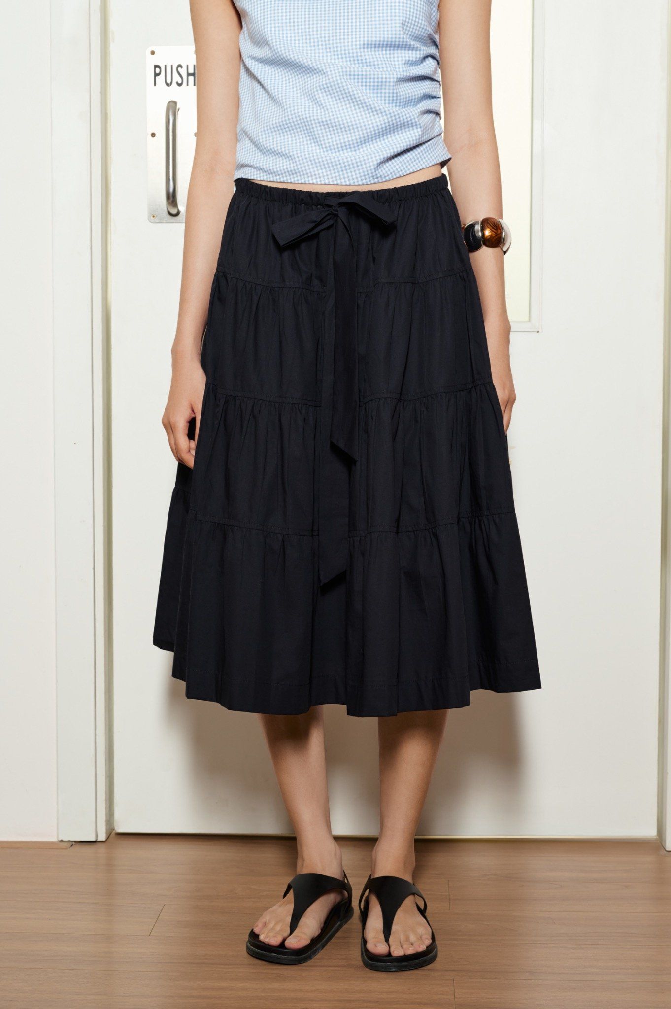 Libe Black Mid-Length Skirt (Pre-order)