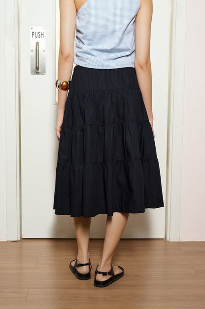 Libe Black Mid-Length Skirt (Pre-order)