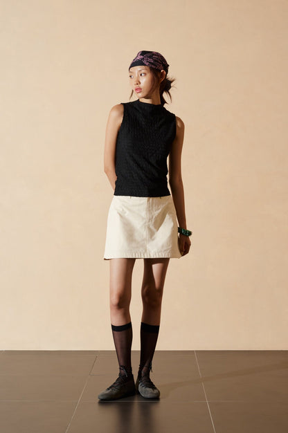 Libe Black Mock Neck Top (Pre-order)