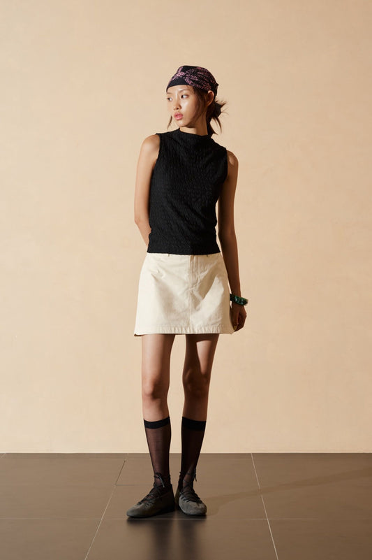 Libe Black Mock Neck Top (Pre-order)
