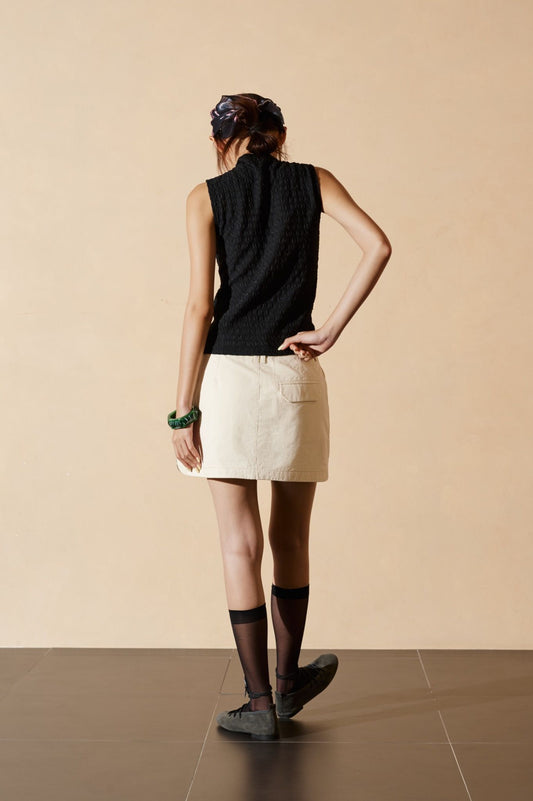 Libe Black Mock Neck Top (Pre-order)