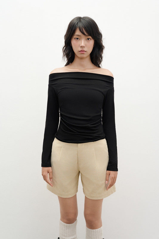 Libe Black Off Shoulder Top (Pre-order)