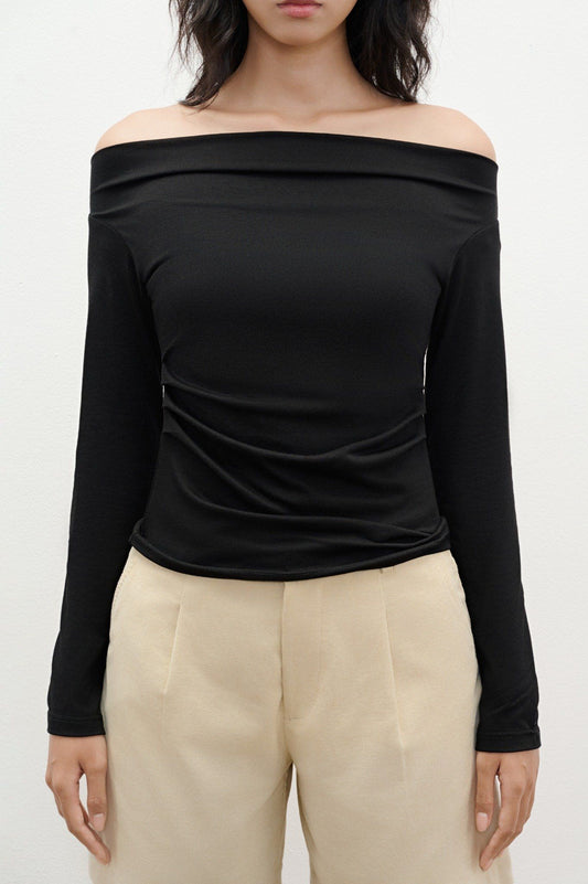 Libe Black Off Shoulder Top (Pre-order)