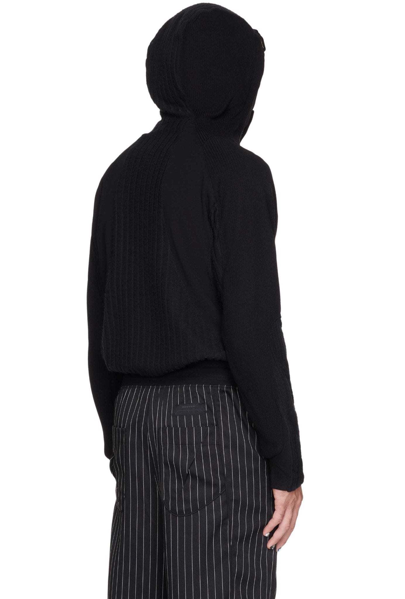The Beuter Black Paneled Riversible Hoodie