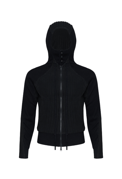The Beuter Black Paneled Riversible Hoodie