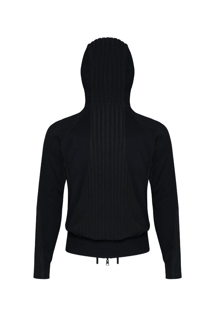 The Beuter Black Paneled Riversible Hoodie