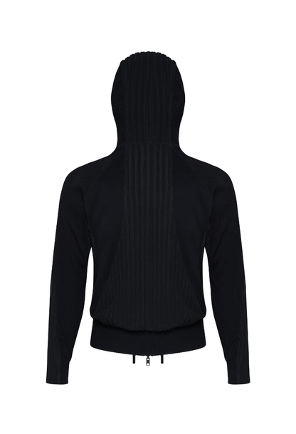 The Beuter Black Paneled Riversible Hoodie