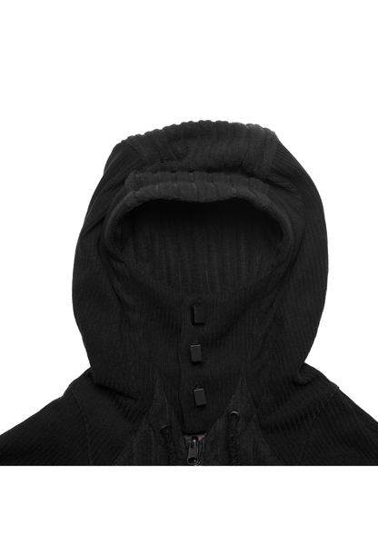 The Beuter Black Paneled Riversible Hoodie