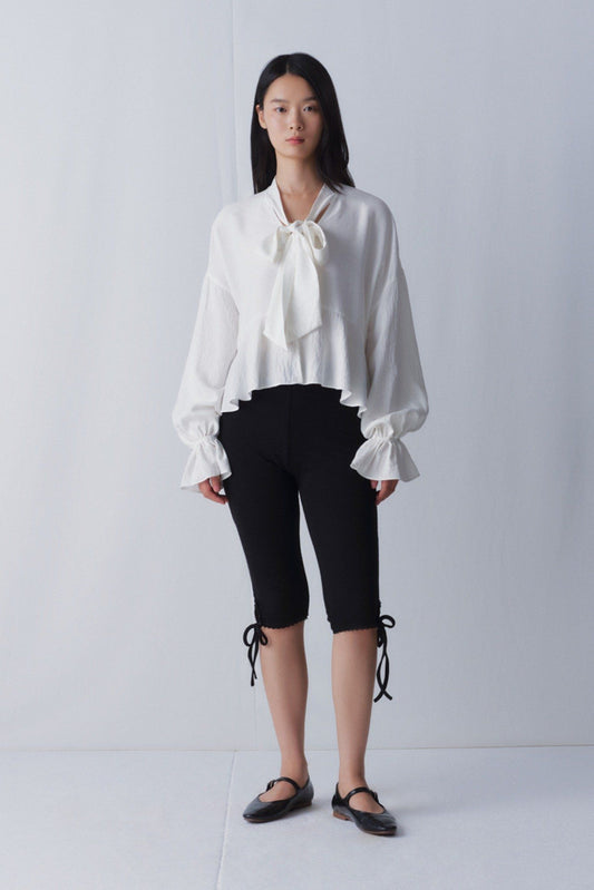 Libe Black Ribbed Capri Pants (Pre-order)