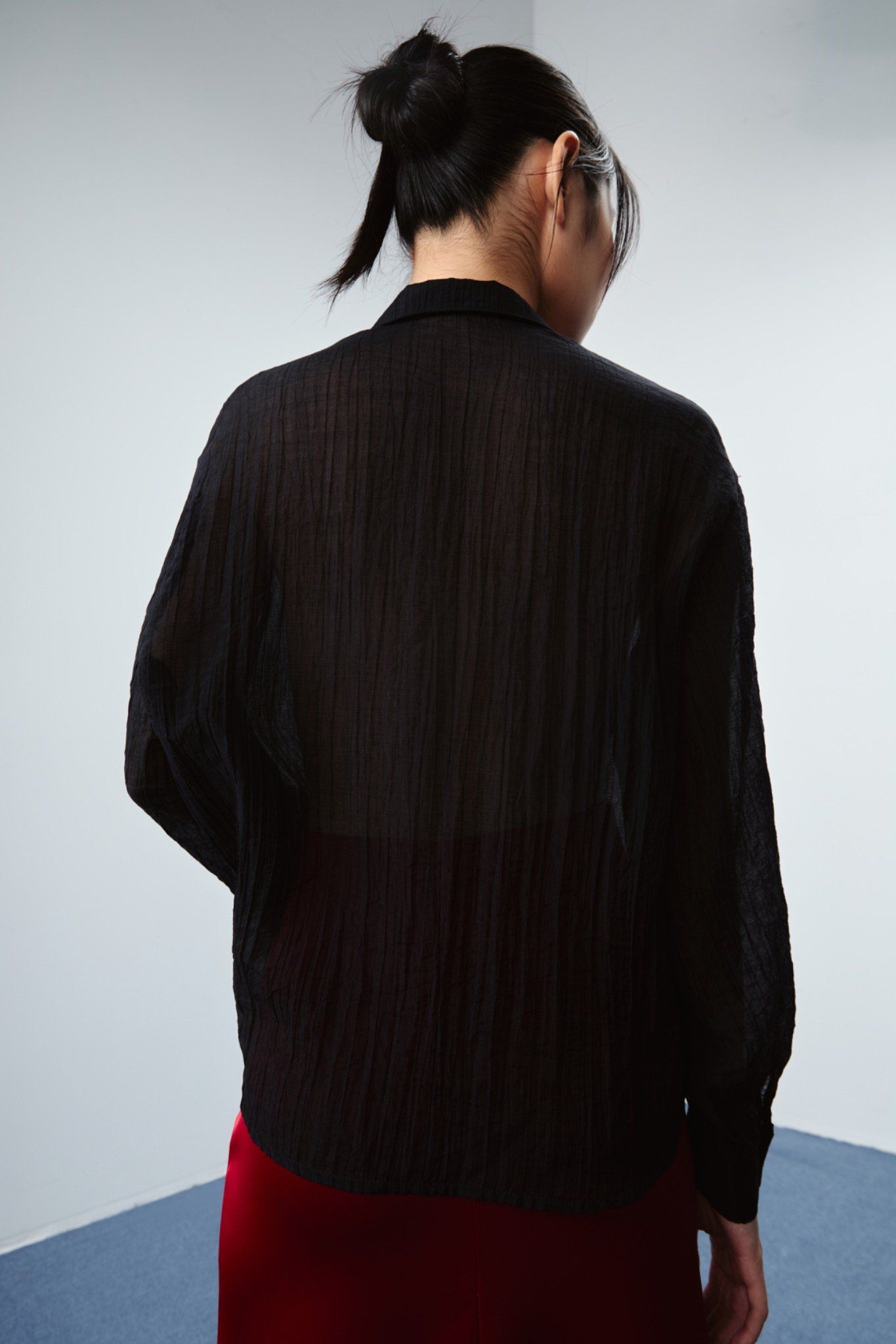 Libe Black Sheer Oversized Shirt (Pre-order)