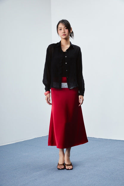 Libe Black Sheer Oversized Shirt (Pre-order)
